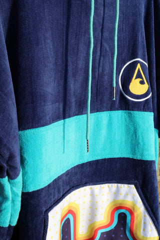 Men’s Beach Poncho by Bluebow - Navy Blue/Turquoise