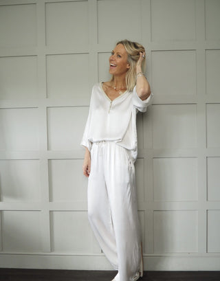 Glitterati V-Neck Top - Black, Champagne, Navy Blue