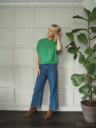 Cary Mohair Mix Round Neck Short Sleeve Jumper - 6 Colours