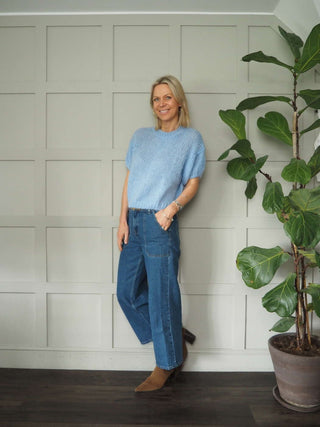 Cary Mohair Mix Round Neck Short Sleeve Jumper - 6 Colours