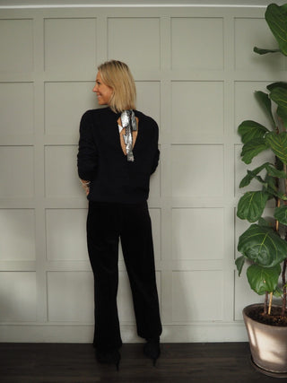 Lllisanna Wide Leg Soft Velvety Feel Trousers by Part Two - Black