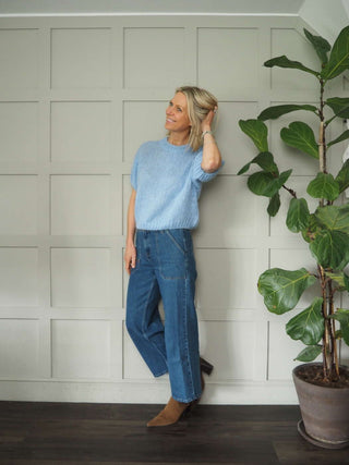 Cary Mohair Mix Round Neck Short Sleeve Jumper - 6 Colours