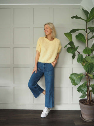 Cary Mohair Mix Round Neck Short Sleeve Jumper - 6 Colours