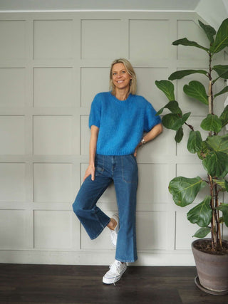 Cary Mohair Mix Round Neck Short Sleeve Jumper - 6 Colours