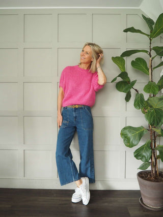 Cary Mohair Mix Round Neck Short Sleeve Jumper - 6 Colours