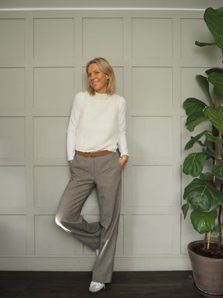 Wilma Cropped Trousers by Emme - Navy Blue