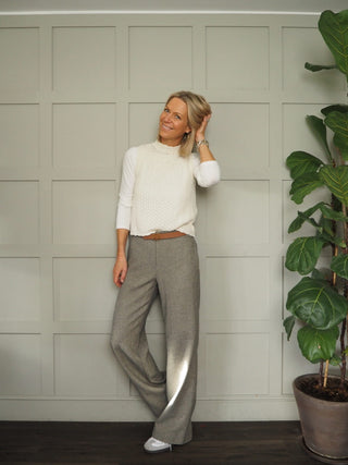 Wilma Cropped Trousers by Emme - Navy Blue