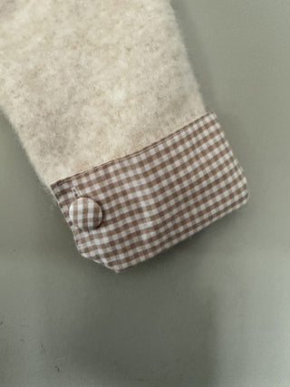 Jackson Jumper with Gingham Buttons and Cuffs - Baby Blue, Baby Pink, Black, Oatmeal