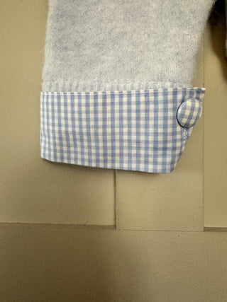 Jackson Jumper with Gingham Buttons and Cuffs - Baby Blue, Baby Pink, Black, Oatmeal