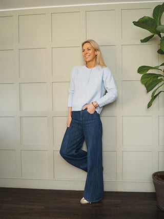 Jackson Jumper with Gingham Buttons and Cuffs - Baby Blue, Baby Pink, Black, Oatmeal