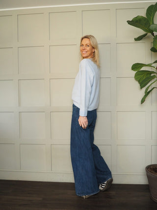 Jackson Jumper with Gingham Buttons and Cuffs - Baby Blue, Baby Pink, Black, Oatmeal