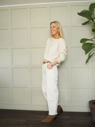 Jackson Jumper with Gingham Buttons and Cuffs - Baby Blue, Baby Pink, Black, Oatmeal