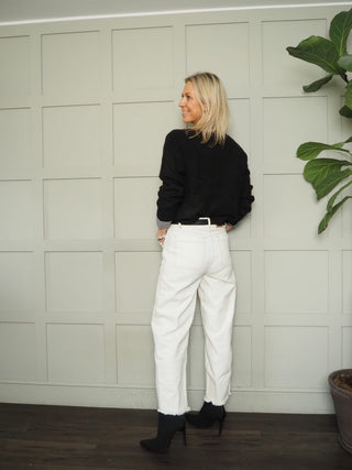 Jackson Jumper with Gingham Buttons and Cuffs - Baby Blue, Baby Pink, Black, Oatmeal