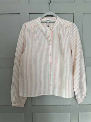 Mathilly Seersucker Blouse by mbyM - Off White/Orange Stripes