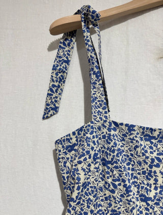 Livvy Floral Sundress - Blue/Off White