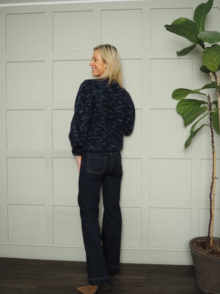 Violetta Skinny Flare Bootcut, Mid Rise Jeans with Square Front Pockets - Black, Dark Indigo, Denim Blue, Ecru, Grey, Khaki