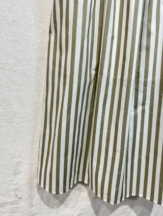 Leonard Striped Sundress - Khaki, Red