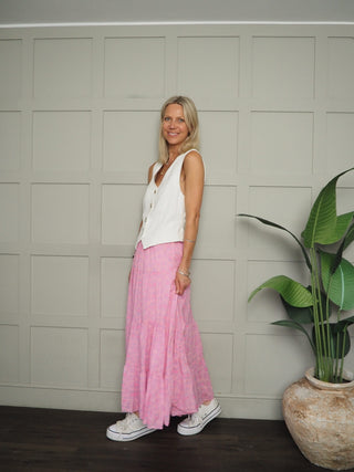 York Cotton Leopard Print Skirt - Black, Light Pink, Neon Pink, Red