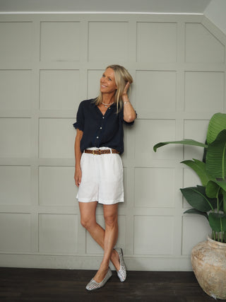 Arna Linen Shorts by Part Two - White