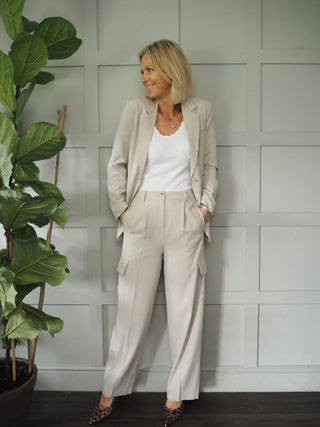 Sparky Mid Rise Cargo Trousers - Stone