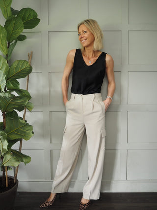 Sparky Mid Rise Cargo Trousers - Stone