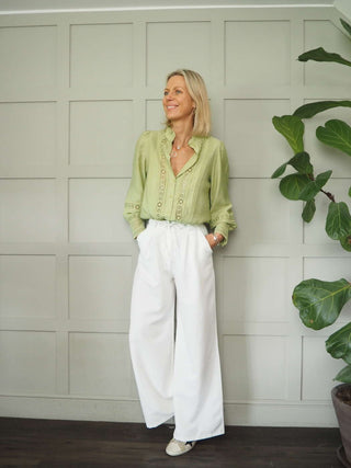 Belle Long Sleeve, Ruffle Collar Blouse, Best Seller - 9 Colours