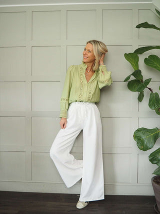 Belle Long Sleeve, Ruffle Collar Blouse, Best Seller - 9 Colours