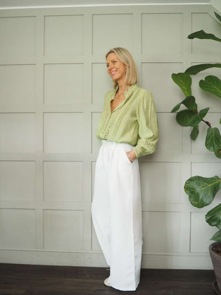 Belle Long Sleeve, Ruffle Collar Blouse, Best Seller - 9 Colours