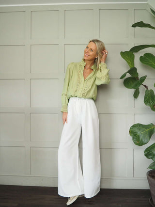 Belle Long Sleeve, Ruffle Collar Blouse, Best Seller - 9 Colours