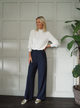 Phipps Long Sleeve Blouse - Black, Off White