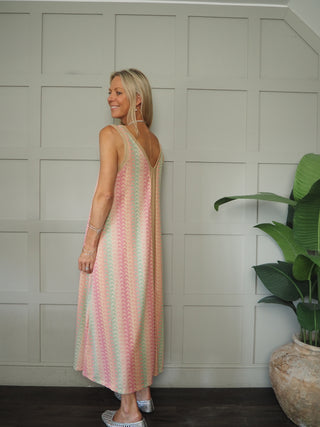 Mizzo Dress with Gold Lurex Detailing - Multi