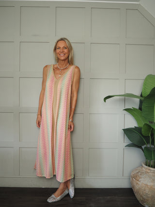 Mizzo Dress with Gold Lurex Detailing - Multi