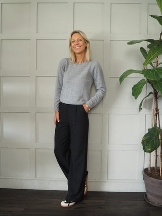 Evina Cashmere Round Neck Jumper with Ribbing Detail by Part Two - 6 Colours