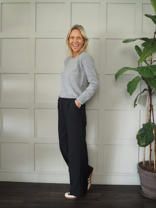 Evina Cashmere Round Neck Jumper with Ribbing Detail by Part Two - 6 Colours