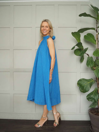 Mika Halterneck Dress with Tie Back Detail - 8 Colours