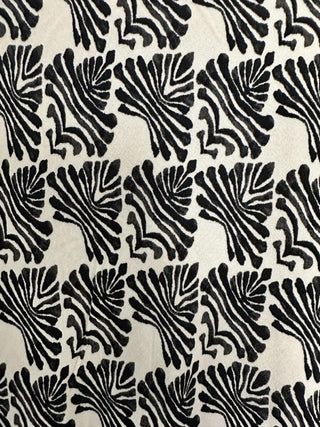 Rin A-Line Skirt with Elasticated Waist by Part Two - Black/Off White Graphic Design