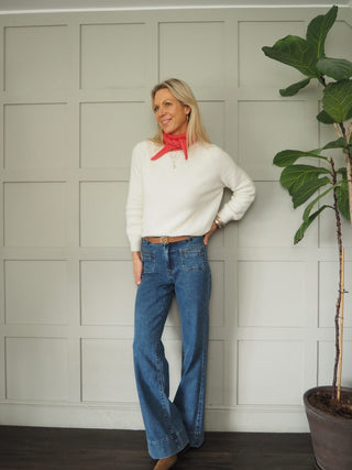 Frenchie Cashmere Mix Knitted Mini Scarf - 11 Colours