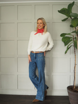 Frenchie Cashmere Mix Knitted Mini Scarf - 11 Colours