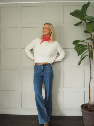 Frenchie Cashmere Mix Knitted Mini Scarf - 11 Colours