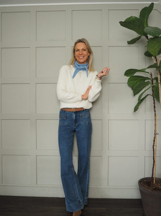 Frenchie Cashmere Mix Knitted Mini Scarf - 11 Colours