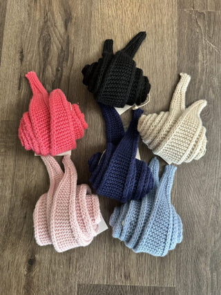 Frenchie Cashmere Mix Knitted Mini Scarf - 11 Colours