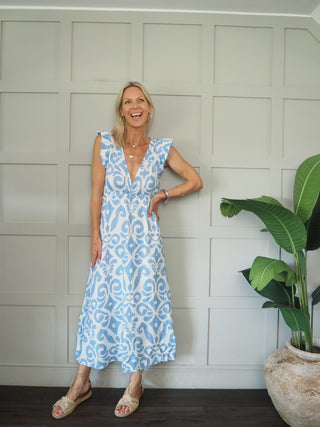 Nina Cheesecloth Dress - Bright Green, Neon Yellow, Sky Blue