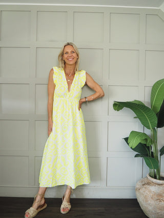 Nina Cheesecloth Dress - Bright Green, Neon Yellow, Sky Blue