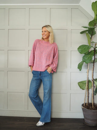 Dream Popcorn Turtle Neck Jumper - Blue/Pink, Camel/Ecru and Pink/Purple