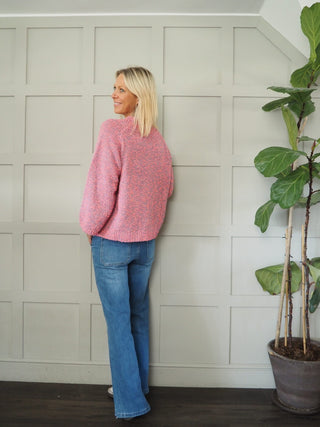 Dream Popcorn Turtle Neck Jumper - Blue/Pink, Camel/Ecru and Pink/Purple