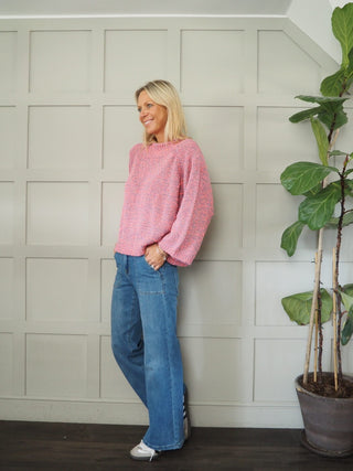 Dream Popcorn Turtle Neck Jumper - Blue/Pink, Camel/Ecru and Pink/Purple