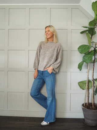 Dream Popcorn Turtle Neck Jumper - Blue/Pink, Camel/Ecru and Pink/Purple