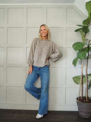 Dream Popcorn Turtle Neck Jumper - Blue/Pink, Camel/Ecru and Pink/Purple