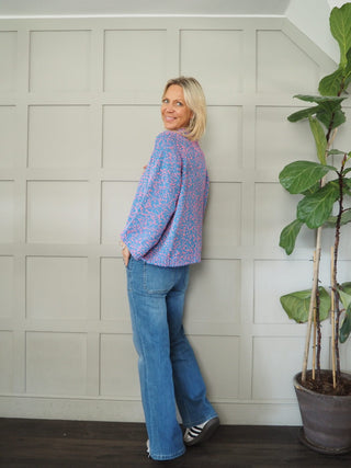 Dream Popcorn Turtle Neck Jumper - Blue/Pink, Camel/Ecru and Pink/Purple