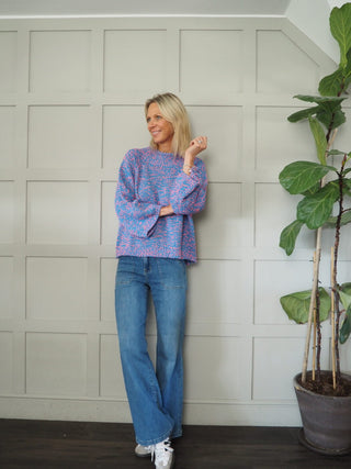 Dream Popcorn Turtle Neck Jumper - Blue/Pink, Camel/Ecru and Pink/Purple